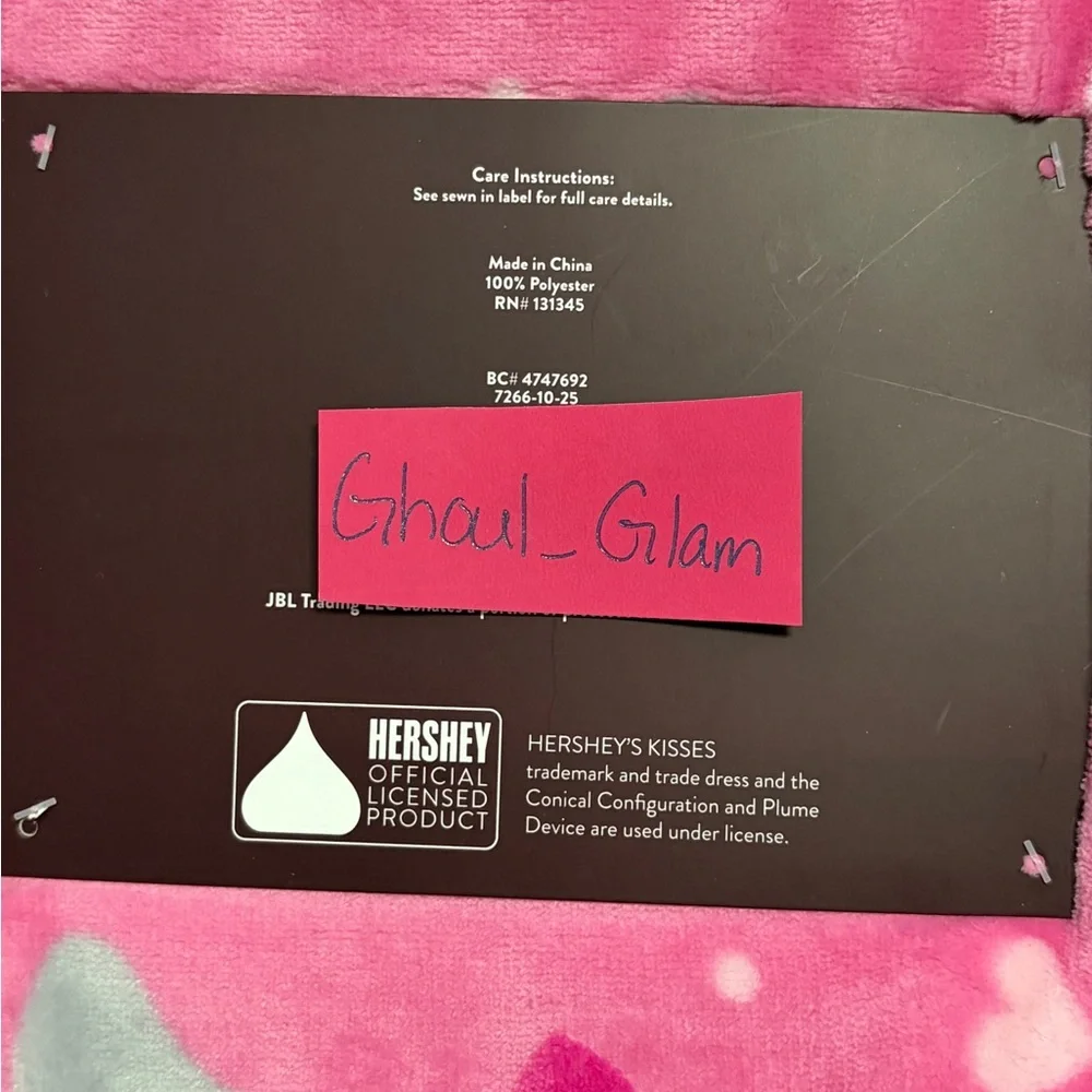 Hershey Kisses Pink Heart Pattern Throw Blanket